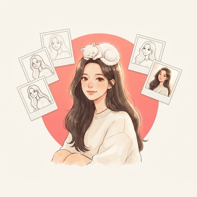 사진 여러 장으로 캐릭터 한 장 만들기